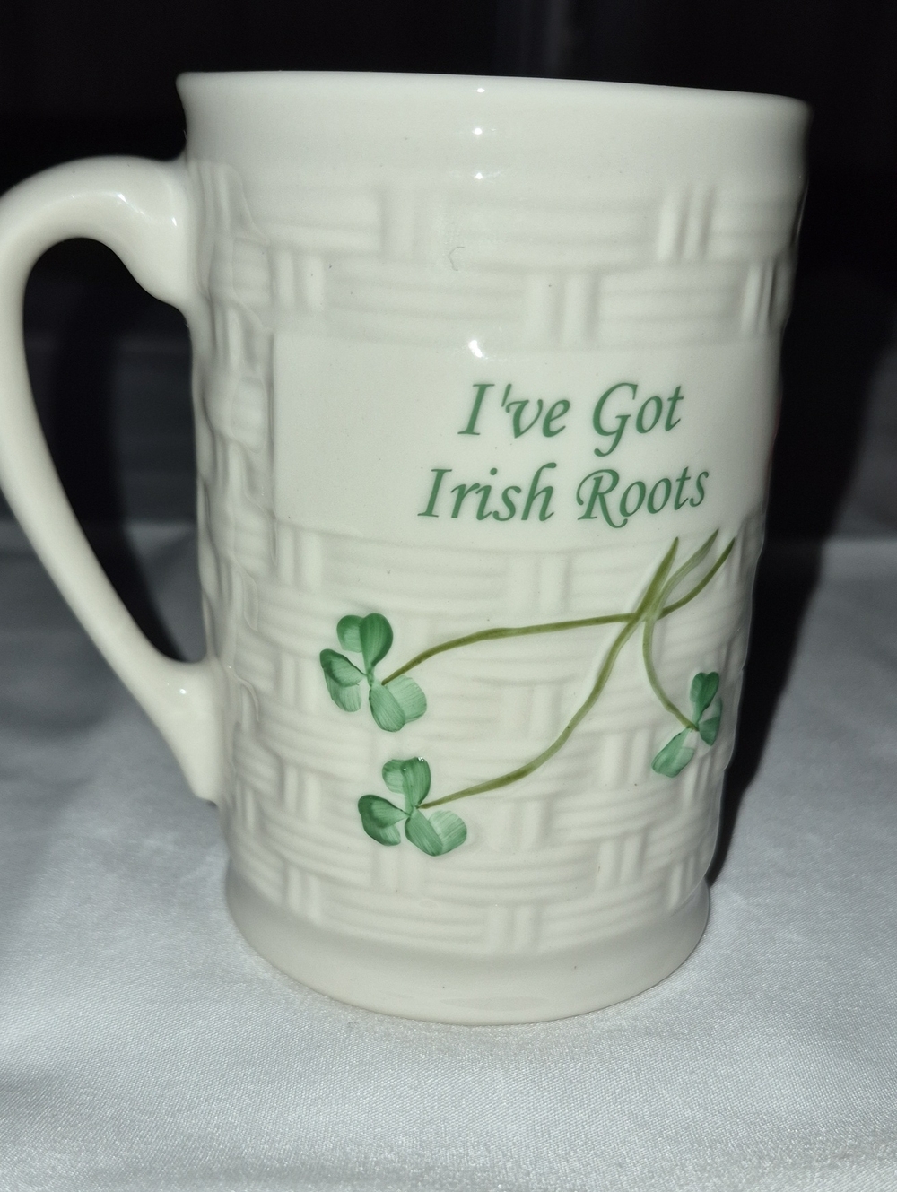 Belleek I've Got Irish Roots Mug